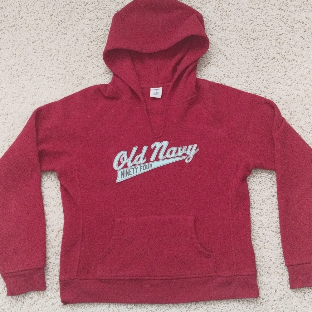 Old Navy Red Fleece Pullover Hoodie